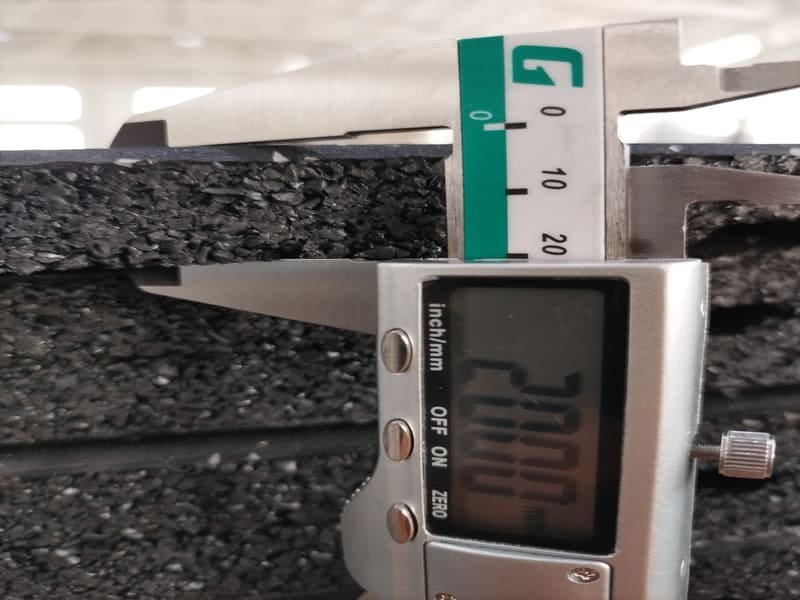 Chart correlating thickness and density to force reduction